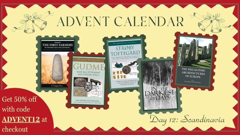 Cream image with red zigzag border showing the five books included in day 12 of the Advent Calendar offer
