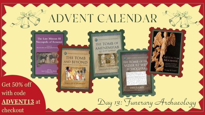 Cream image with red zigzag border showing the five books on offer for Day 13 of the Advent Calendar